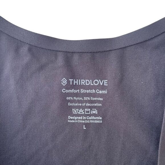 ThirdLove Black Comfort Stretch Cami Tank Top Base Layer Women’s Size Large - Picture 2 of 2